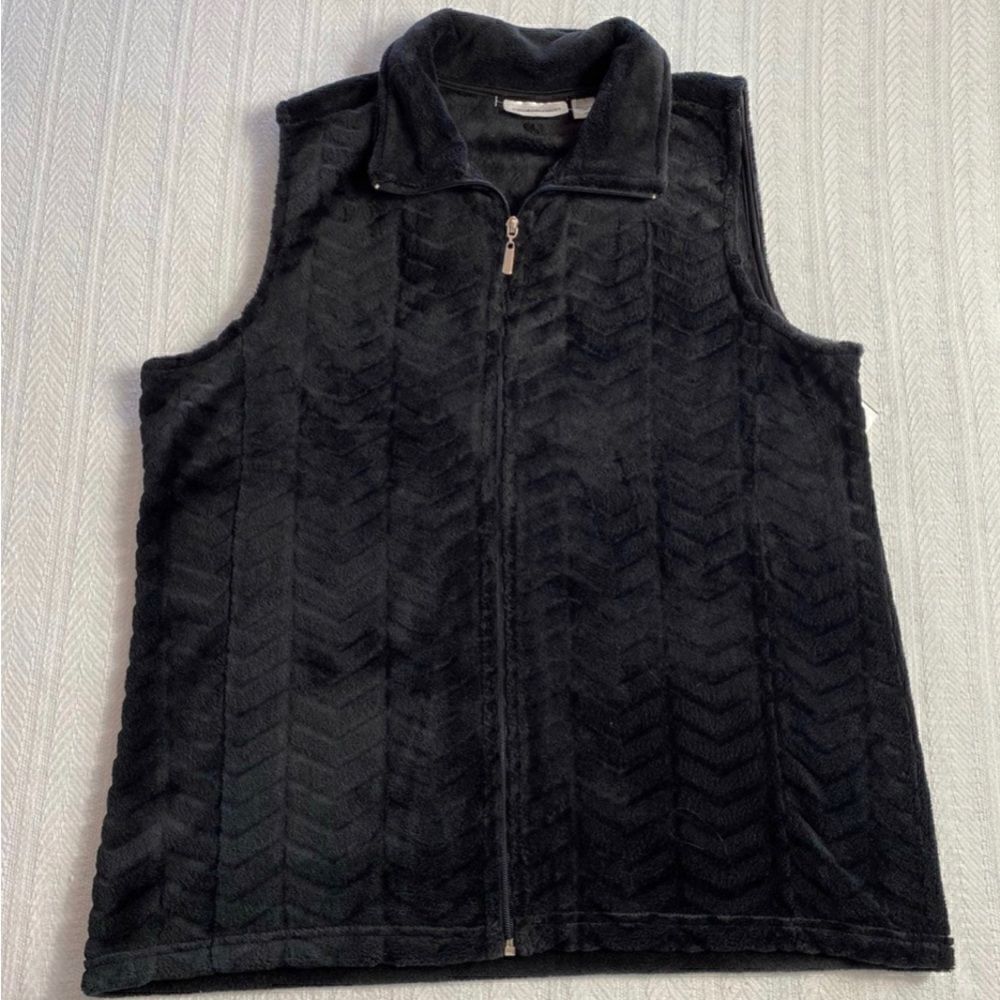 i.b.diffusion Women's Large Black Velour Vest